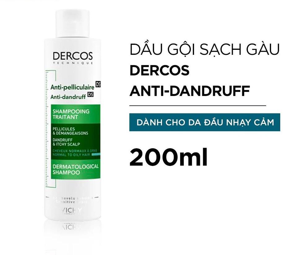 Dầu gội đầu Vichy Dercos Anti Dandruff For Sensitive Hair Shampoo.